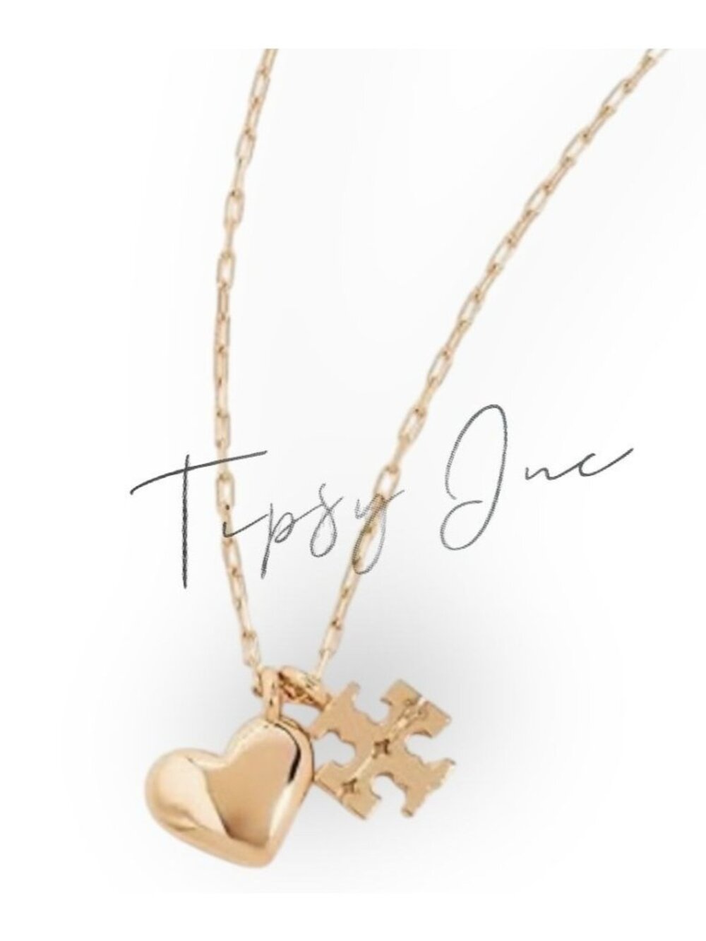 TORY BURCH GOLD GOOD LUCK CHAIN PENDANT NECKLACE - Picture 6 of 7